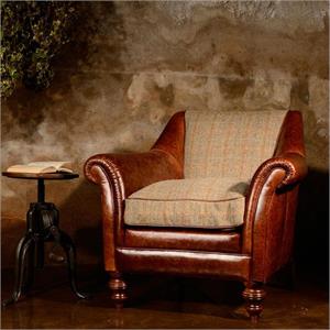 Tetrad Harris Tweed Dalmore Accent Chair Leather
